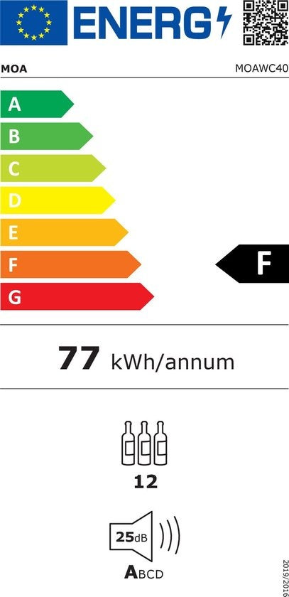 Cave à vin - MOA WC40 -  Réfrigérateur à vin / Armoire à vin – Capacité : 15 bouteilles